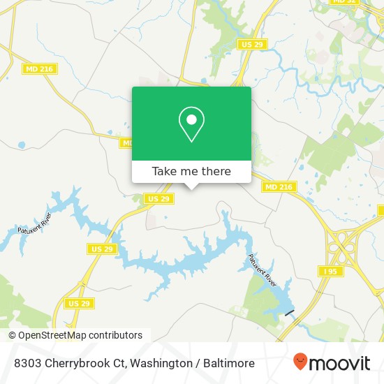 Mapa de 8303 Cherrybrook Ct, Laurel, MD 20723