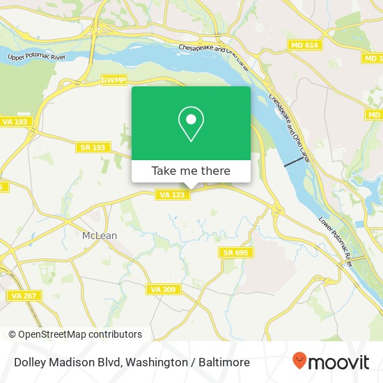 Mapa de Dolley Madison Blvd, McLean, VA 22101
