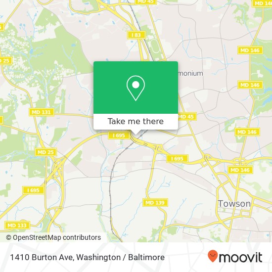 Mapa de 1410 Burton Ave, Lutherville Timonium, MD 21093