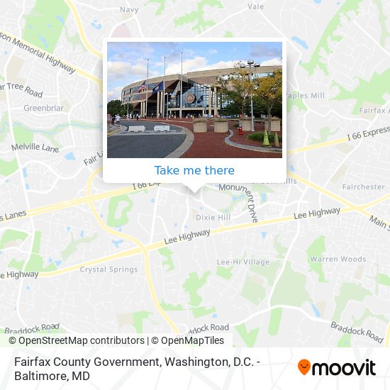 Fairfax County Government map