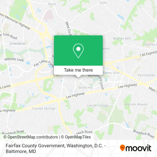 Fairfax County Government map