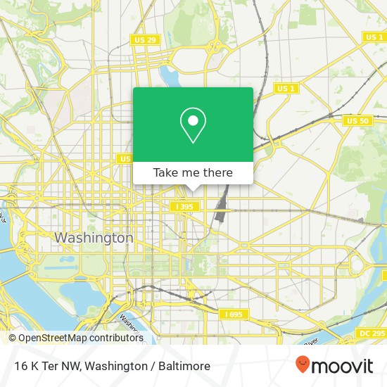 Mapa de 16 K Ter NW, Washington, DC 20001