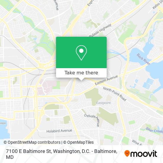 7100 E Baltimore St map