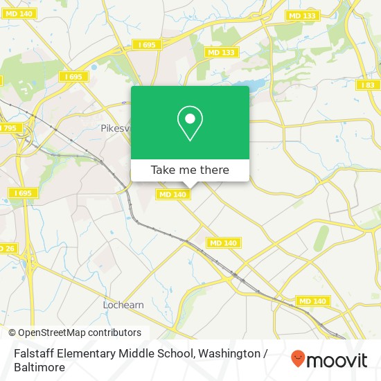 Mapa de Falstaff Elementary Middle School, 3801 Fallstaff Rd