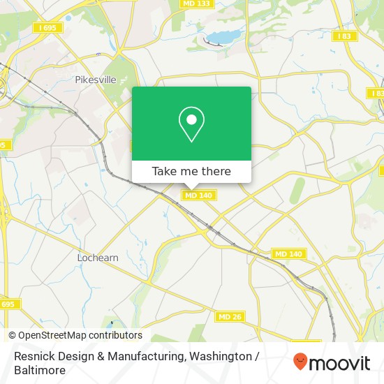 Mapa de Resnick Design & Manufacturing, 6144 Reisterstown Rd