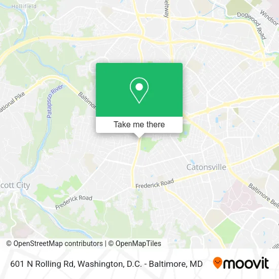 601 N Rolling Rd map