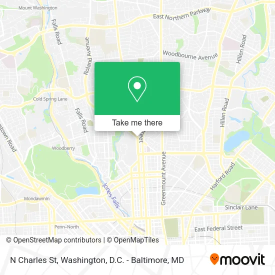 N Charles St map