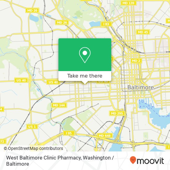 Mapa de West Baltimore Clinic Pharmacy, 1501 W Saratoga St