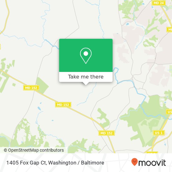 Mapa de 1405 Fox Gap Ct, Fallston, MD 21047