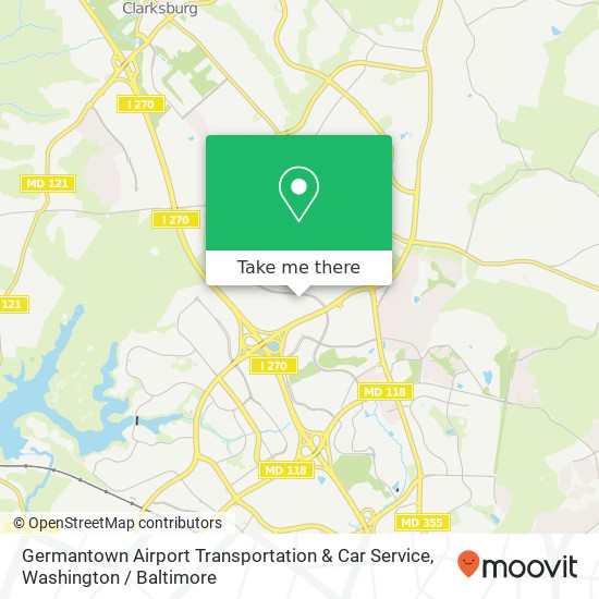 Mapa de Germantown Airport Transportation & Car Service