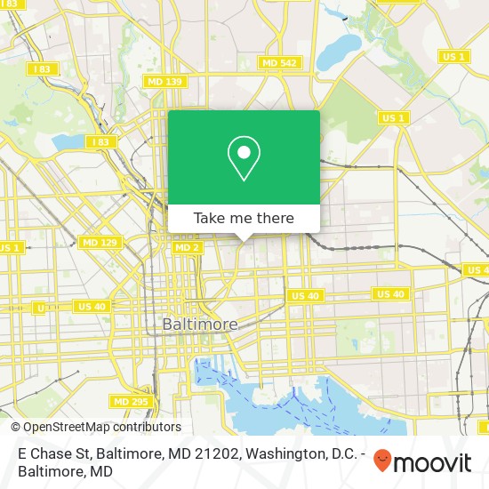 E Chase St, Baltimore, MD 21202 map