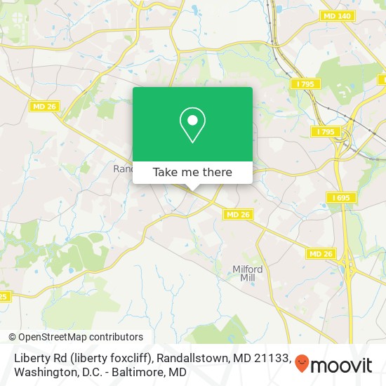 Liberty Rd (liberty foxcliff), Randallstown, MD 21133 map
