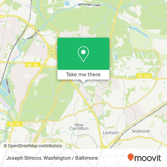 Mapa de Joseph Simcox, 7307 Hanover Pkwy