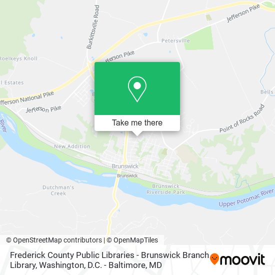 Mapa de Frederick County Public Libraries - Brunswick Branch Library