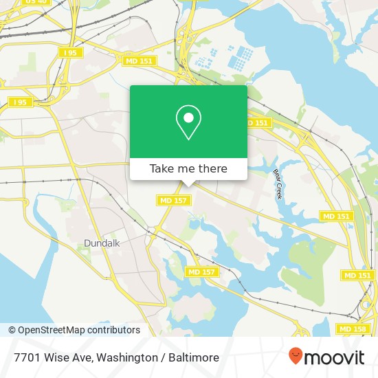 Mapa de 7701 Wise Ave, Dundalk, MD 21222