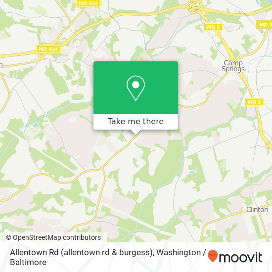 Mapa de Allentown Rd (allentown rd & burgess), Fort Washington, MD 20744
