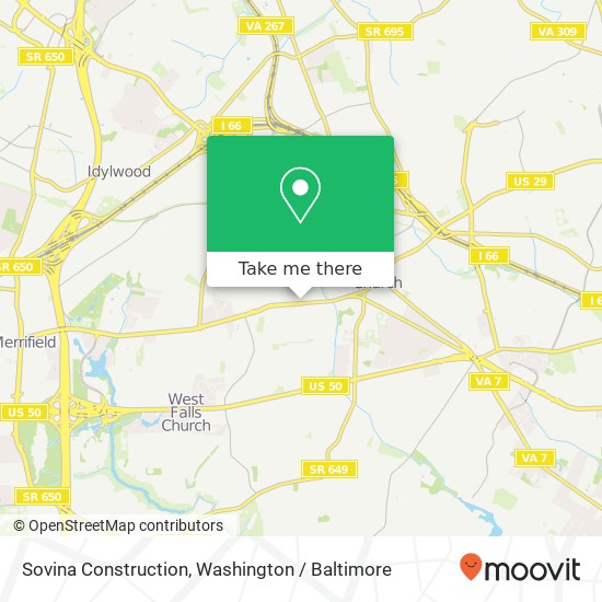 Sovina Construction map