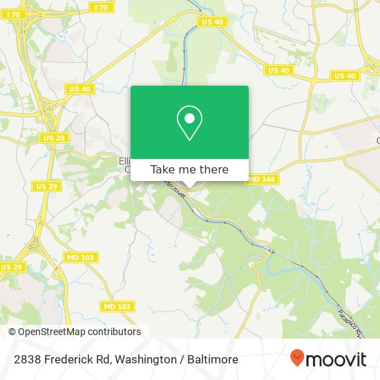 2838 Frederick Rd, Ellicott City, <B>MD< / B> 21043 map