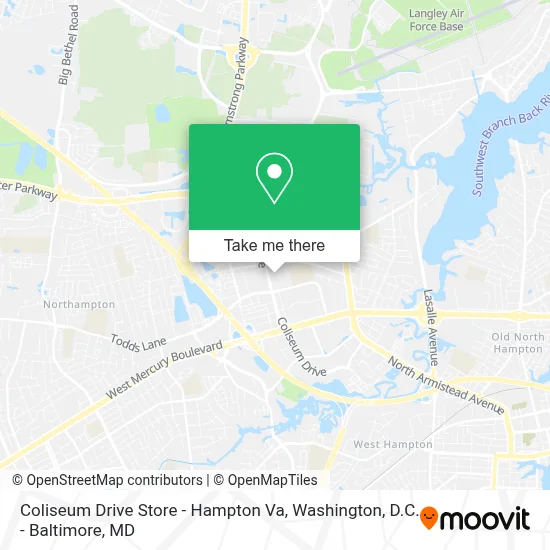 Coliseum Drive Store - Hampton Va map