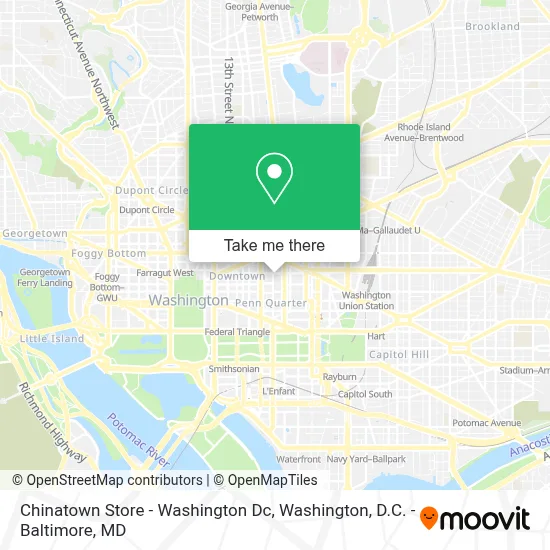 Chinatown Store - Washington Dc map