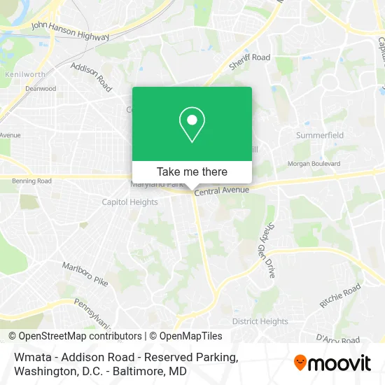Wmata - Addison Road - Reserved Parking map