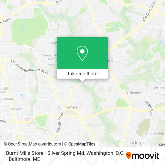 Burnt Mills Store - Silver Spring Md map