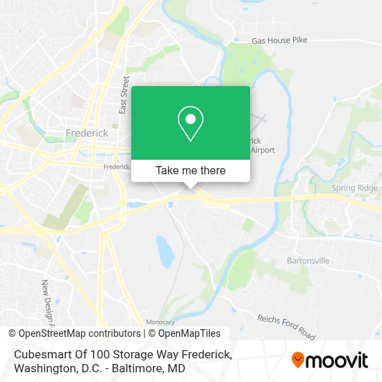Cubesmart Of 100 Storage Way Frederick map