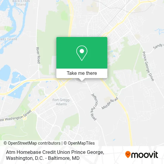 Atm Homebase Credit Union Prince George map