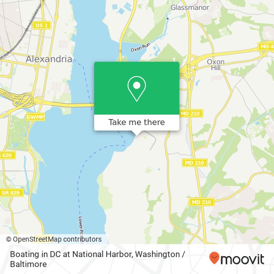 Boating in DC at National Harbor map
