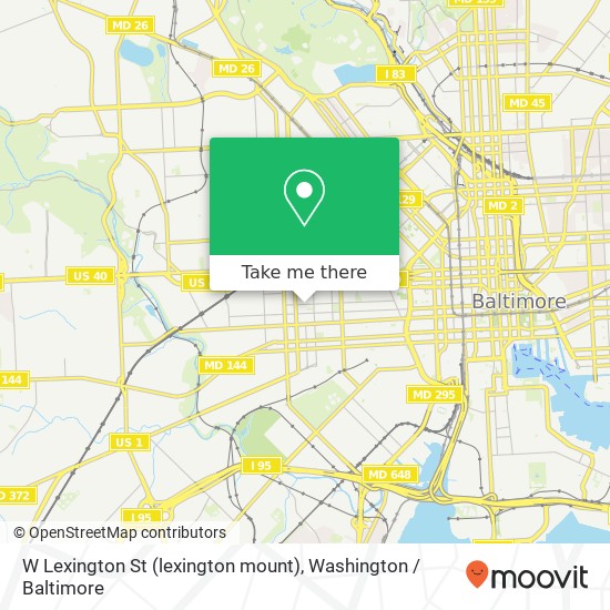 Mapa de W Lexington St (lexington mount), Baltimore, MD 21223