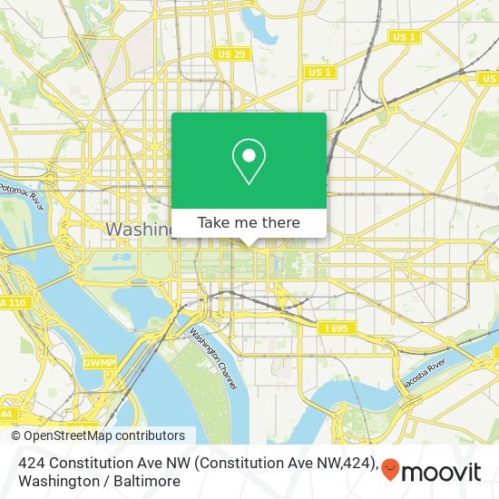 Mapa de 424 Constitution Ave NW (Constitution Ave NW,424), Washington, DC 20004