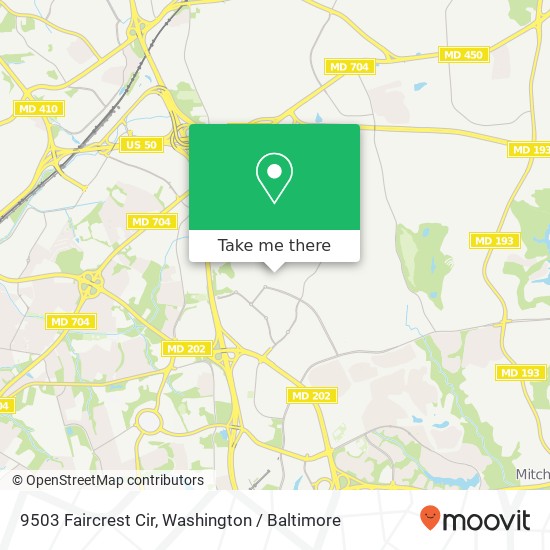 9503 Faircrest Cir, Bowie, MD 20721 map