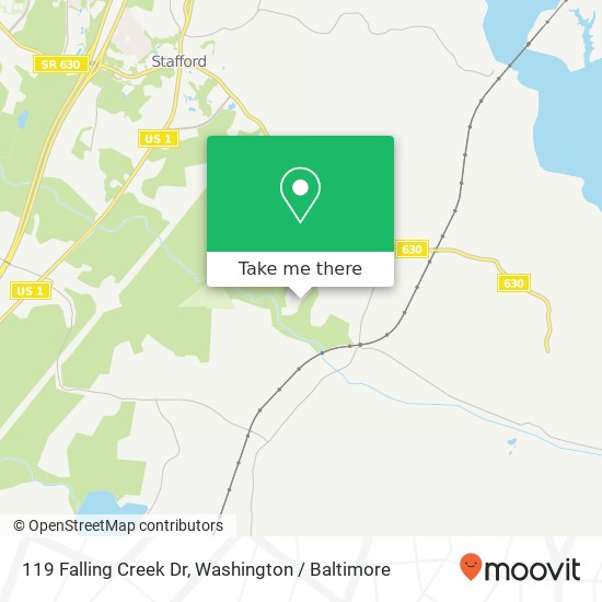 Mapa de 119 Falling Creek Dr, Stafford (STAFFORD), <B>VA< / B> 22554