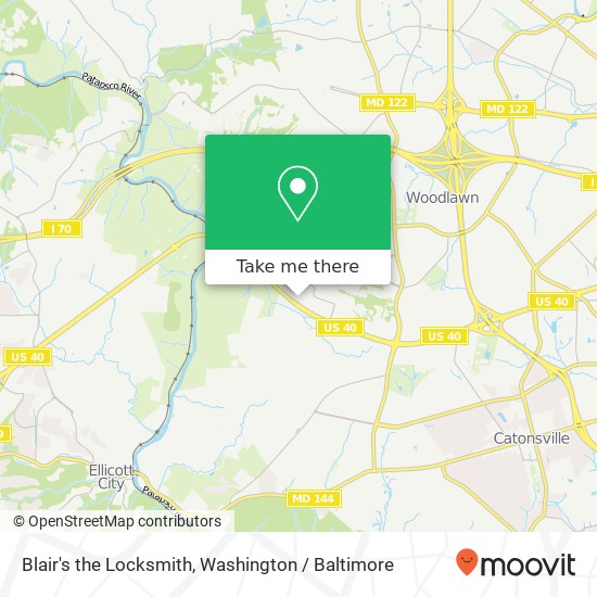 Mapa de Blair's the Locksmith, 6624 Baltimore National Pike