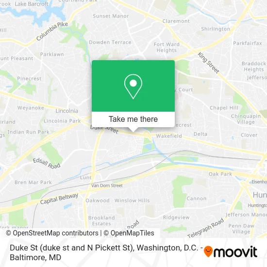 Duke St (duke st and N Pickett St) map