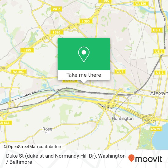 Mapa de Duke St (duke st and Normandy Hill Dr), Alexandria, VA 22304