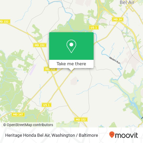 Heritage Honda Bel Air, 1800 Bel Air Rd map