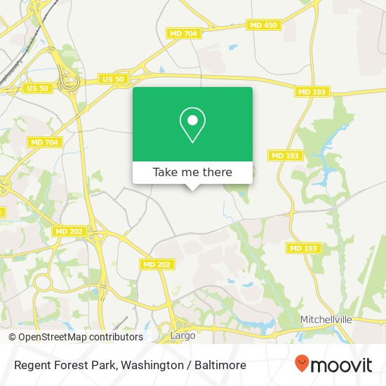 Mapa de Regent Forest Park, Bowie, MD 20721