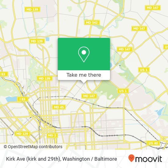 Kirk Ave (kirk and 29th), Baltimore, MD 21218 map