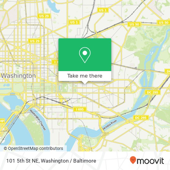 Mapa de 101 5th St NE, Washington, DC 20002