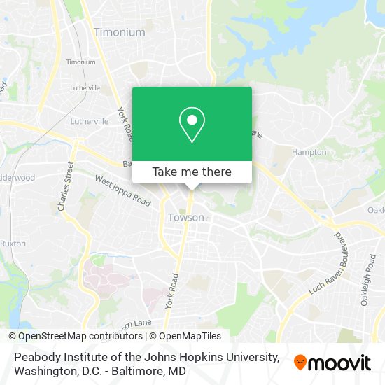 Mapa de Peabody Institute of the Johns Hopkins University