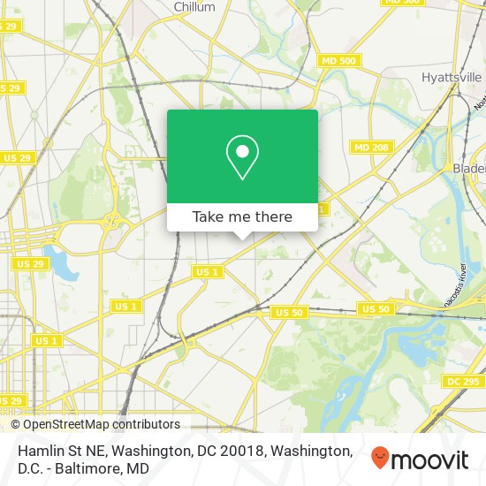 Mapa de Hamlin St NE, Washington, DC 20018