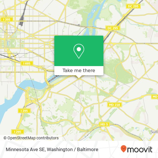 Mapa de Minnesota Ave SE, Washington, <B>DC< / B> 20020