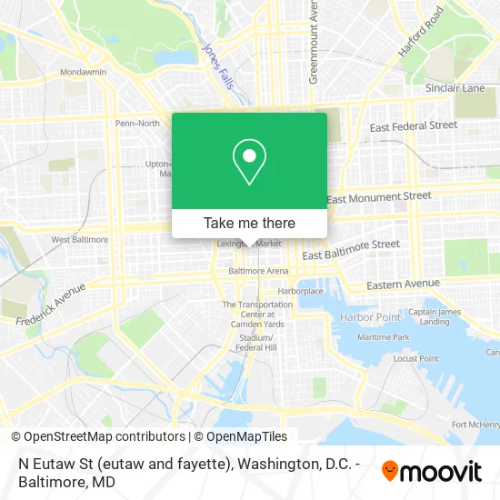 Mapa de N Eutaw St (eutaw and fayette)