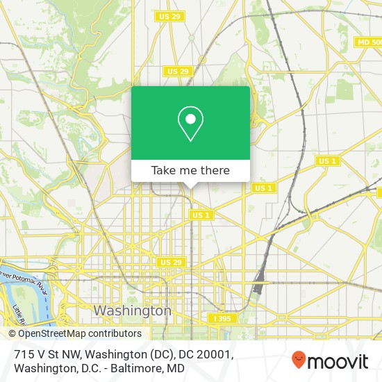 Mapa de 715 V St NW, Washington (DC), DC 20001