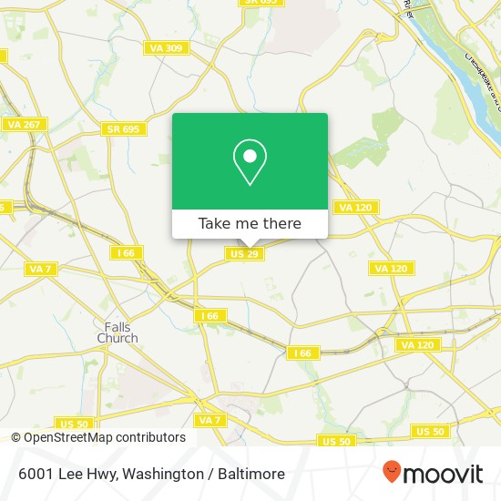 Mapa de 6001 Lee Hwy, Arlington, VA 22205