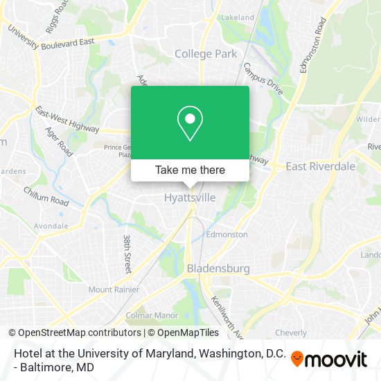 Hotel at the University of Maryland map