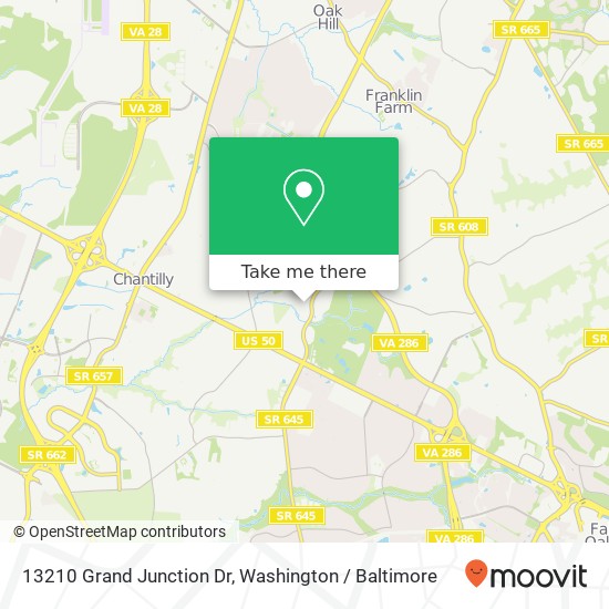 Mapa de 13210 Grand Junction Dr, Fairfax, VA 22033