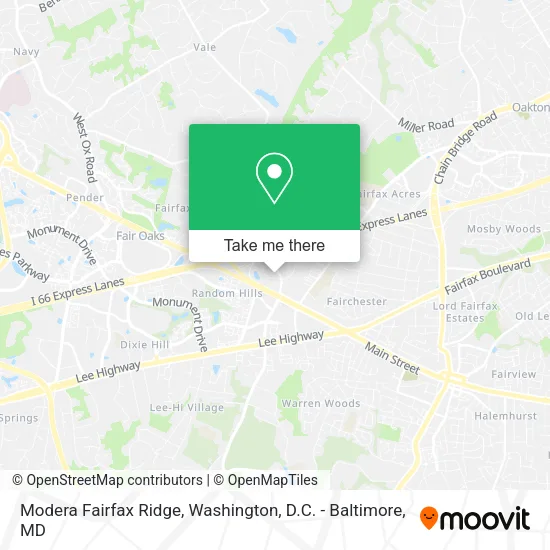 Mapa de Modera Fairfax Ridge