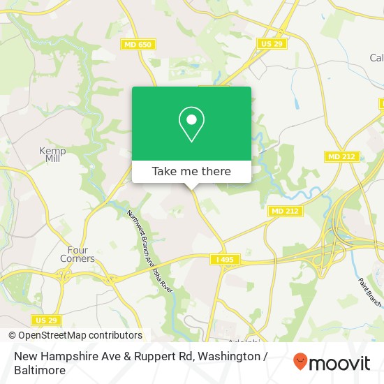 Mapa de New Hampshire Ave & Ruppert Rd